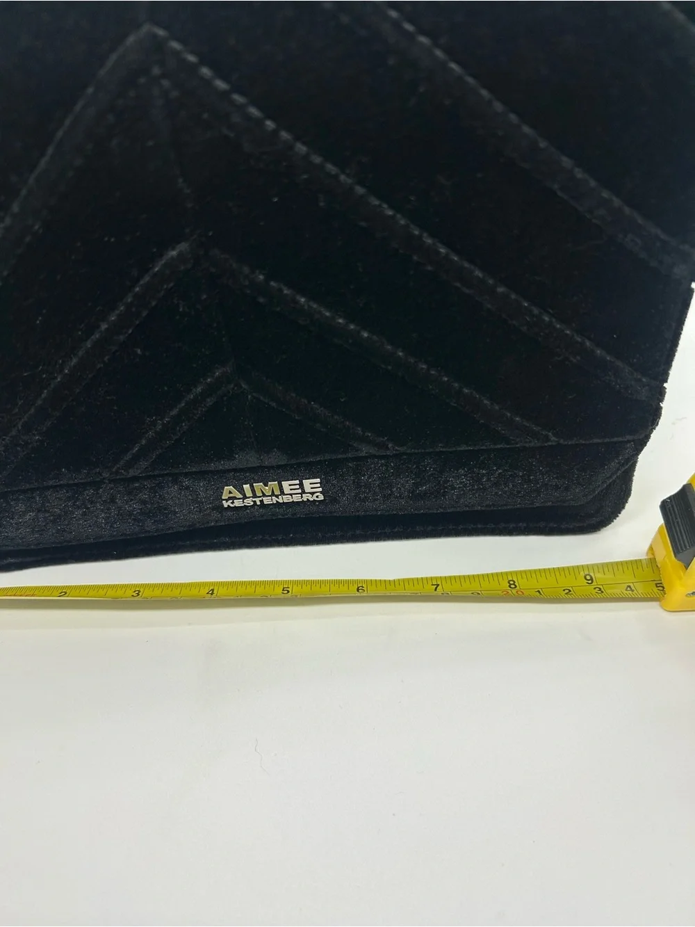Aimee Kestenberg Black Velvet Chevron Top‎ Handle Satchel